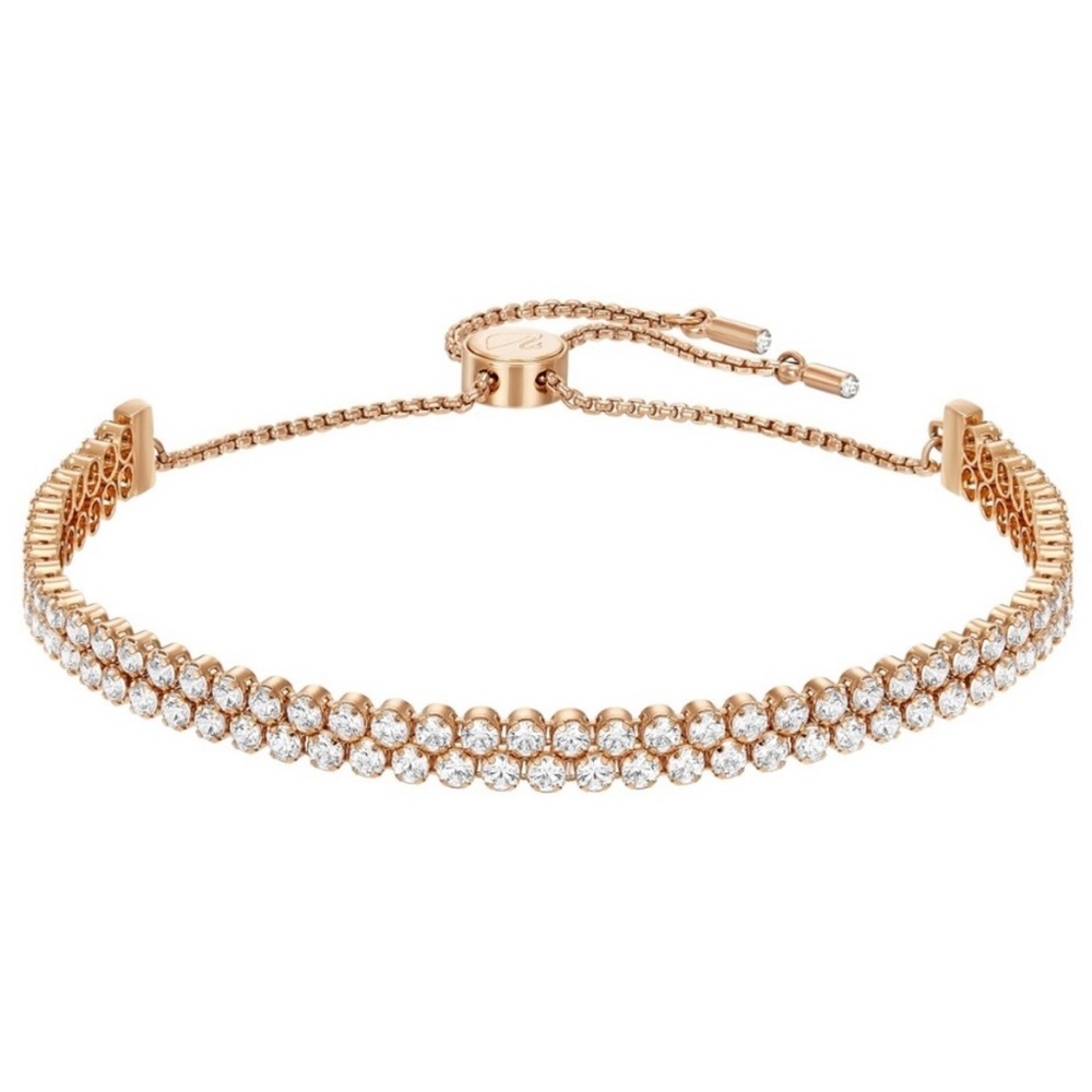 Swarovski Rose Gold Crystal Double Chain Bracelet - Picture 10 of 10